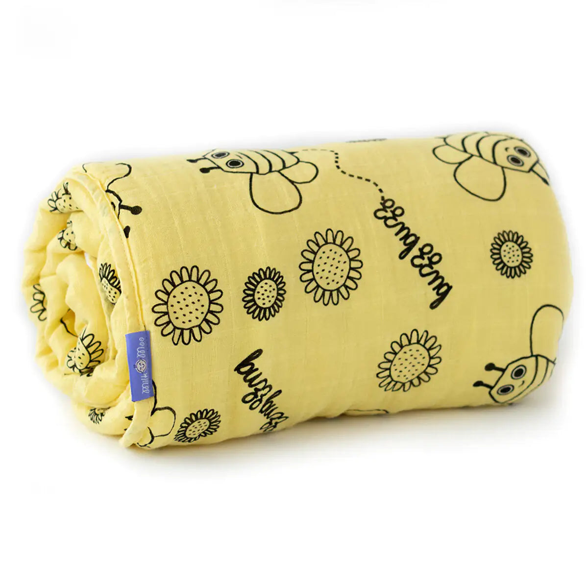 Milk&Moo Buzzy Bee Baby Muslin Fiber Filled Blanket