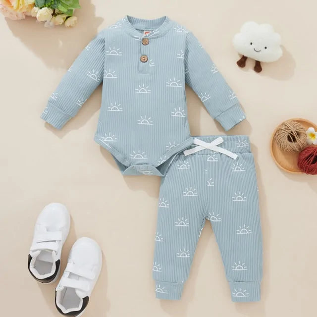 Newborn Baby Bodysuits + Elastic Pants