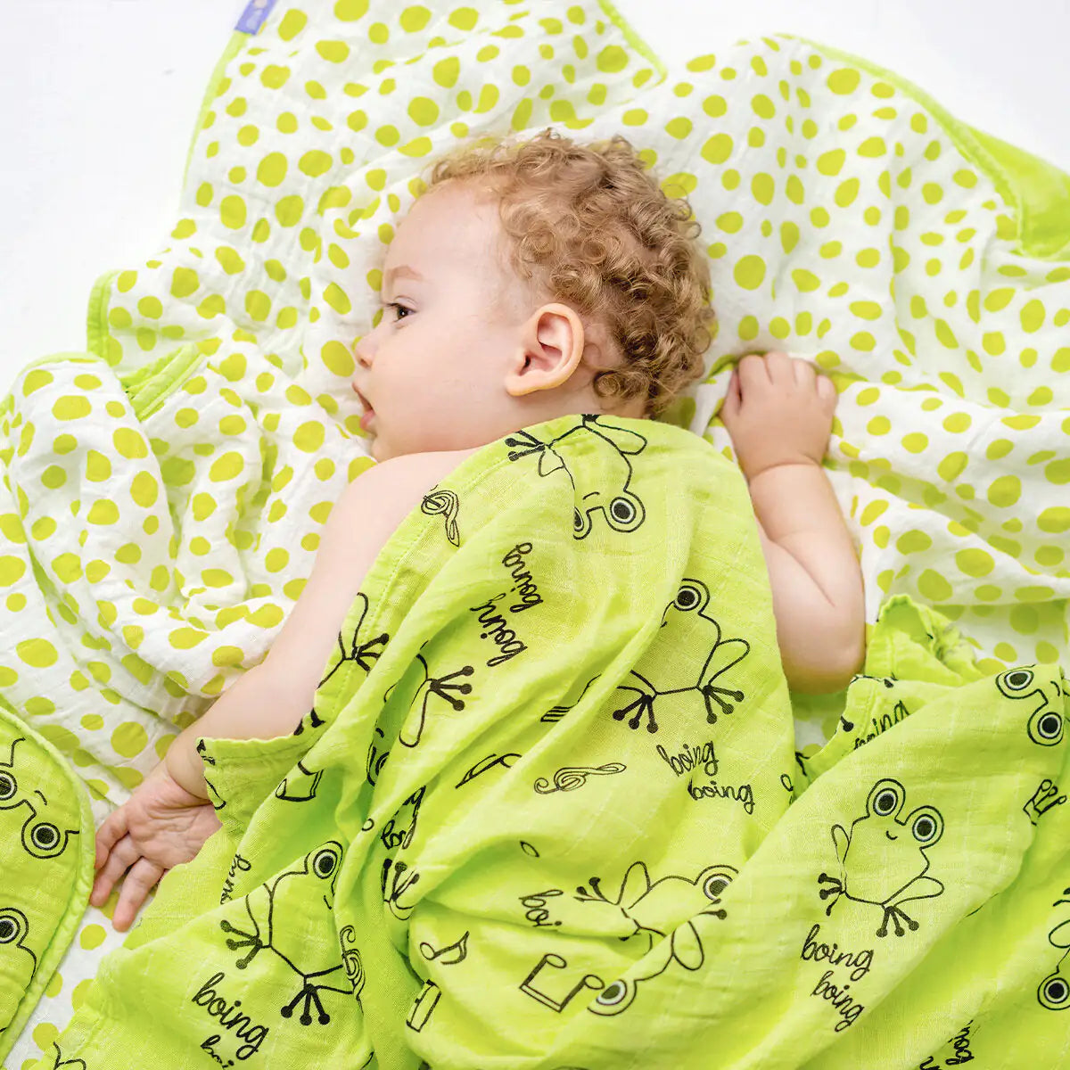 Milk&Moo Cacha Frog Baby Muslin Fiber Filled Blanket