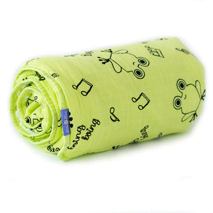 Milk&Moo Cacha Frog Baby Muslin Fiber Filled Blanket