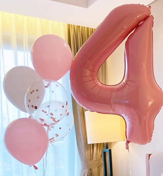 32inch Pastel Baby Blue Pink Foil Number Balloon With Crown 1 2 3 4 5 6 7  Birthday Party Baby Shower Wedding Decoration