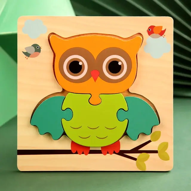 Wooden Puzzle Baby Cartoon Animal