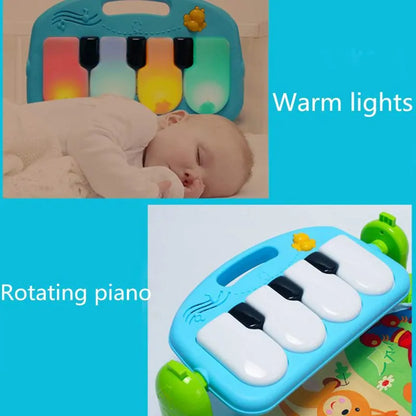 Baby Music Puzzle Play Mat: Educational Keyboard Carpet with Rack Toys for Infant Fitness and Crawling